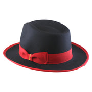No. 697 Polyester Felt Fedora Hat with Contrast Trim