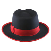 No. 697 Polyester Felt Fedora Hat with Contrast Trim