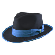 No. 697 Polyester Felt Fedora Hat with Contrast Trim