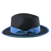 No. 697 Polyester Felt Fedora Hat with Contrast Trim