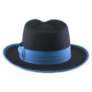 No. 697 Polyester Felt Fedora Hat with Contrast Trim