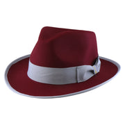 No. 697 Polyester Felt Fedora Hat with Contrast Trim