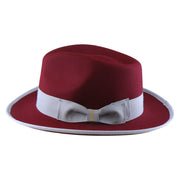 No. 697 Polyester Felt Fedora Hat with Contrast Trim