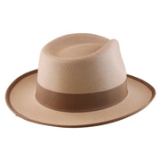 No. 697 Polyester Felt Fedora Hat with Contrast Trim