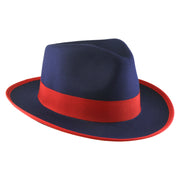 No. 697 Polyester Felt Fedora Hat with Contrast Trim