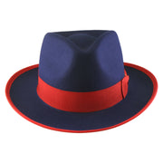 No. 697 Polyester Felt Fedora Hat with Contrast Trim