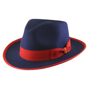 No. 697 Polyester Felt Fedora Hat with Contrast Trim