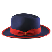 No. 697 Polyester Felt Fedora Hat with Contrast Trim