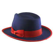 No. 697 Polyester Felt Fedora Hat with Contrast Trim