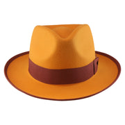 No. 697 Polyester Felt Fedora Hat with Contrast Trim