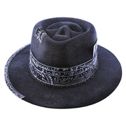 No. 724 Woolen Felt Gambler Hat with Skull-Shaped Crown and Playing Cards