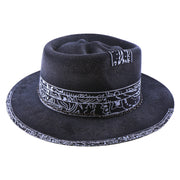 No. 724 Woolen Felt Gambler Hat with Skull-Shaped Crown and Playing Cards