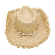 No. 74 Frayed Raffia Straw Cowboy Hat with Shell Band