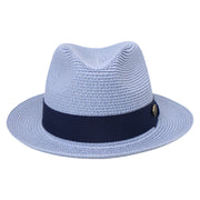 No. 756 Paper Braid Fedora Hat with Medallion Pin
