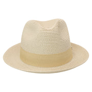 No. 756 Paper Braid Fedora Hat with Medallion Pin