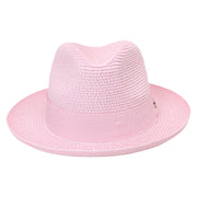 No. 756 Paper Braid Fedora Hat with Medallion Pin