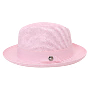 No. 756 Paper Braid Fedora Hat with Medallion Pin
