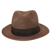 No. 756 Paper Braid Fedora Hat with Medallion Pin