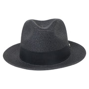 No. 756 Paper Braid Fedora Hat with Medallion Pin