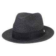No. 756 Paper Braid Fedora Hat with Medallion Pin