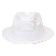 No. 756 Paper Braid Fedora Hat with Medallion Pin