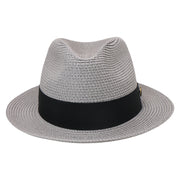 No. 756 Paper Braid Fedora Hat with Medallion Pin