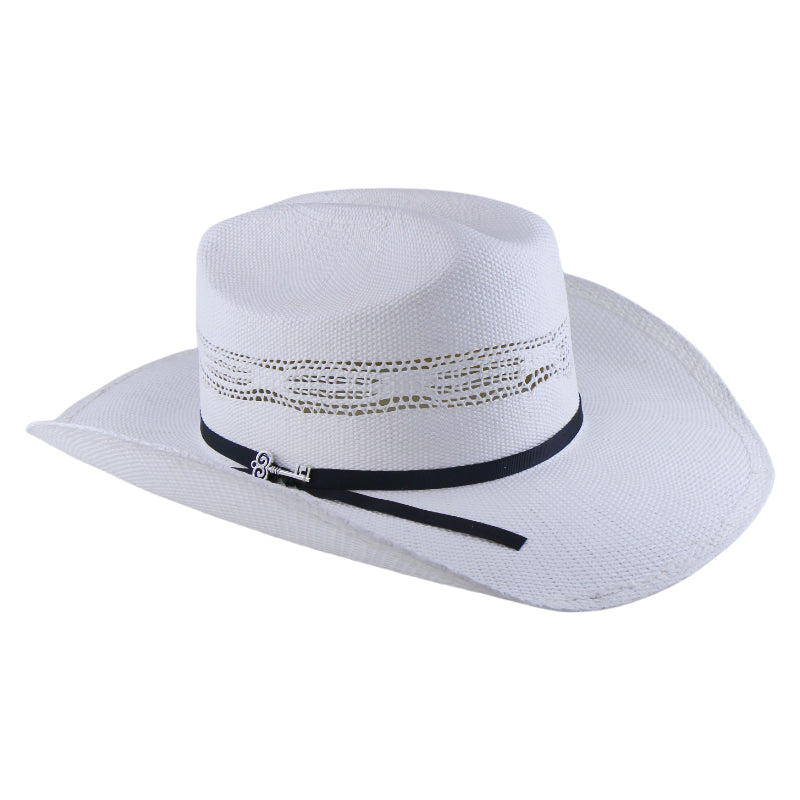Woven Paper Straw Cowboy Fedora Hat Handwoven Stiff Brim Western Style Roll Brim Sun Hat for Men and Women