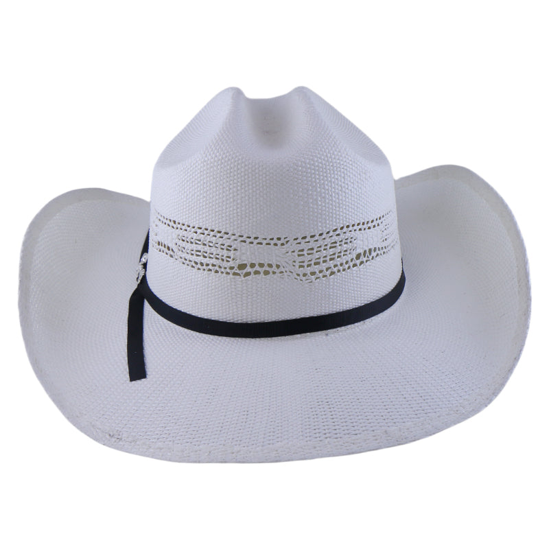Woven Paper Straw Cowboy Fedora Hat Handwoven Stiff Brim Western Style Roll Brim Sun Hat for Men and Women