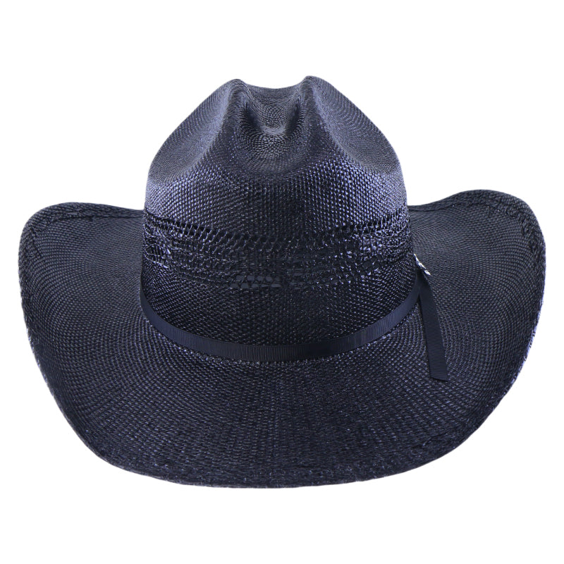 Woven Paper Straw Cowboy Fedora Hat Handwoven Stiff Brim Western Style Roll Brim Sun Hat for Men and Women