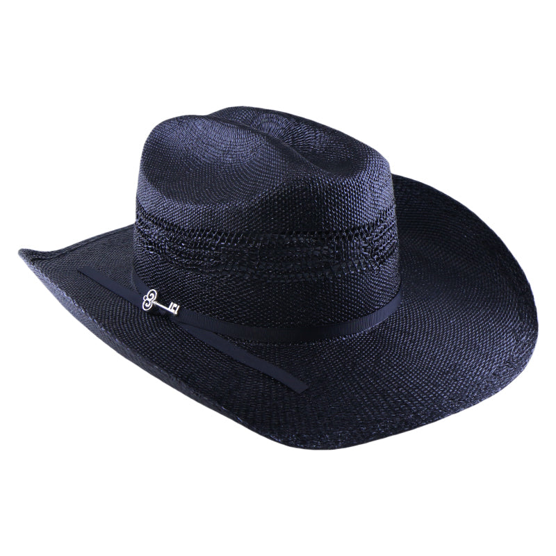 Woven Paper Straw Cowboy Fedora Hat Handwoven Stiff Brim Western Style Roll Brim Sun Hat for Men and Women