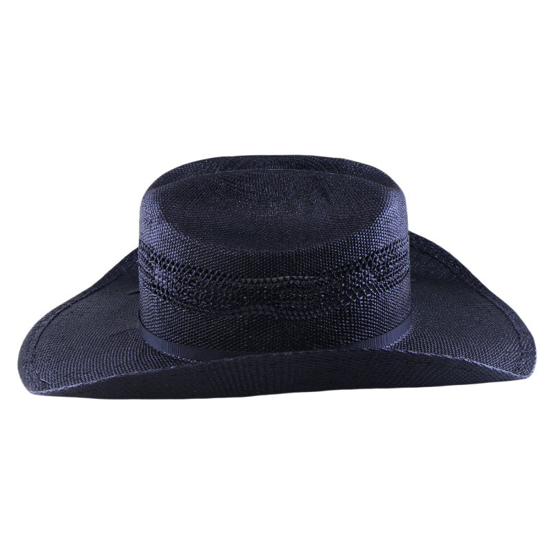 Woven Paper Straw Cowboy Fedora Hat Handwoven Stiff Brim Western Style Roll Brim Sun Hat for Men and Women