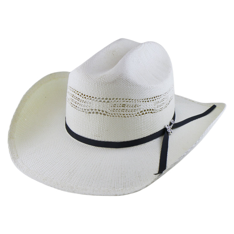 Woven Paper Straw Cowboy Fedora Hat Handwoven Stiff Brim Western Style Roll Brim Sun Hat for Men and Women