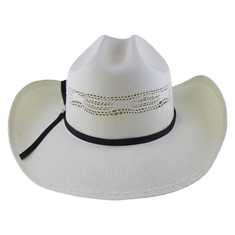 Woven Paper Straw Cowboy Fedora Hat Handwoven Stiff Brim Western Style Roll Brim Sun Hat for Men and Women