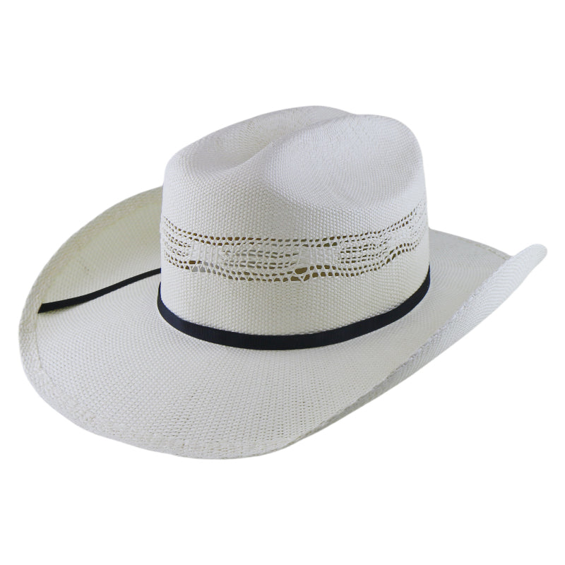 Woven Paper Straw Cowboy Fedora Hat Handwoven Stiff Brim Western Style Roll Brim Sun Hat for Men and Women