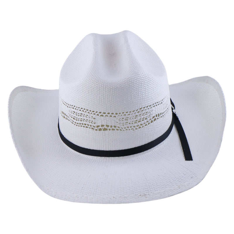 Woven Paper Straw Cowboy Fedora Hat Handwoven Stiff Brim Western Style Roll Brim Sun Hat for Men and Women
