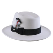 No. 782 Polyester Felt Fedora Hat with Feather Accent
