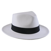 No. 782 Polyester Felt Fedora Hat with Feather Accent