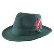 No. 782 Polyester Felt Fedora Hat with Feather Accent