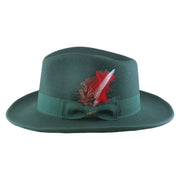 No. 782 Polyester Felt Fedora Hat with Feather Accent