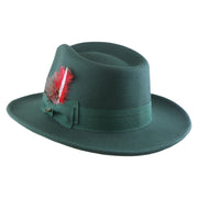 No. 782 Polyester Felt Fedora Hat with Feather Accent