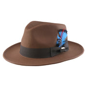No. 782 Polyester Felt Fedora Hat with Feather Accent
