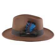 No. 782 Polyester Felt Fedora Hat with Feather Accent