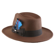 No. 782 Polyester Felt Fedora Hat with Feather Accent