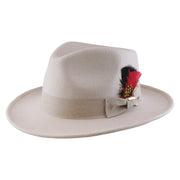 No. 782 Polyester Felt Fedora Hat with Feather Accent