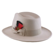 No. 782 Polyester Felt Fedora Hat with Feather Accent