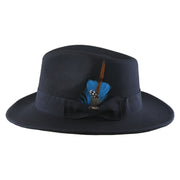 No. 782 Polyester Felt Fedora Hat with Feather Accent