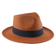 No. 782 Polyester Felt Fedora Hat with Feather Accent