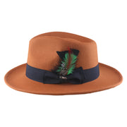 No. 782 Polyester Felt Fedora Hat with Feather Accent