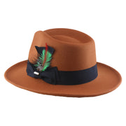 No. 782 Polyester Felt Fedora Hat with Feather Accent