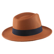 No. 782 Polyester Felt Fedora Hat with Feather Accent